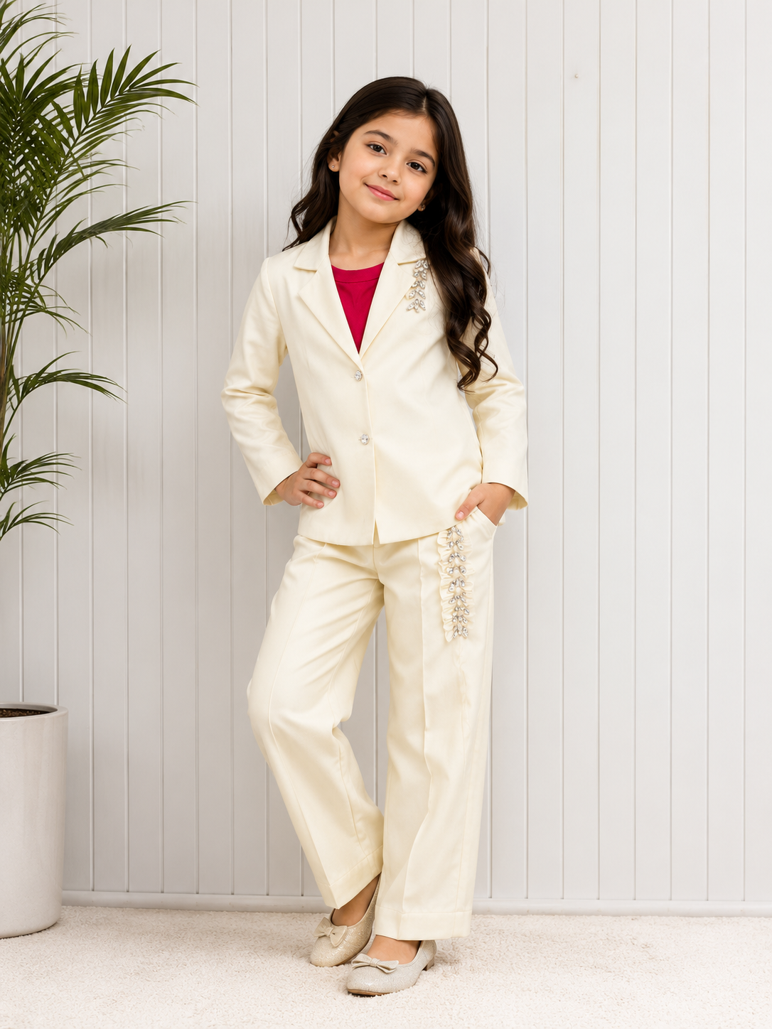 Ivory Elegance Blazer Co-ord Set