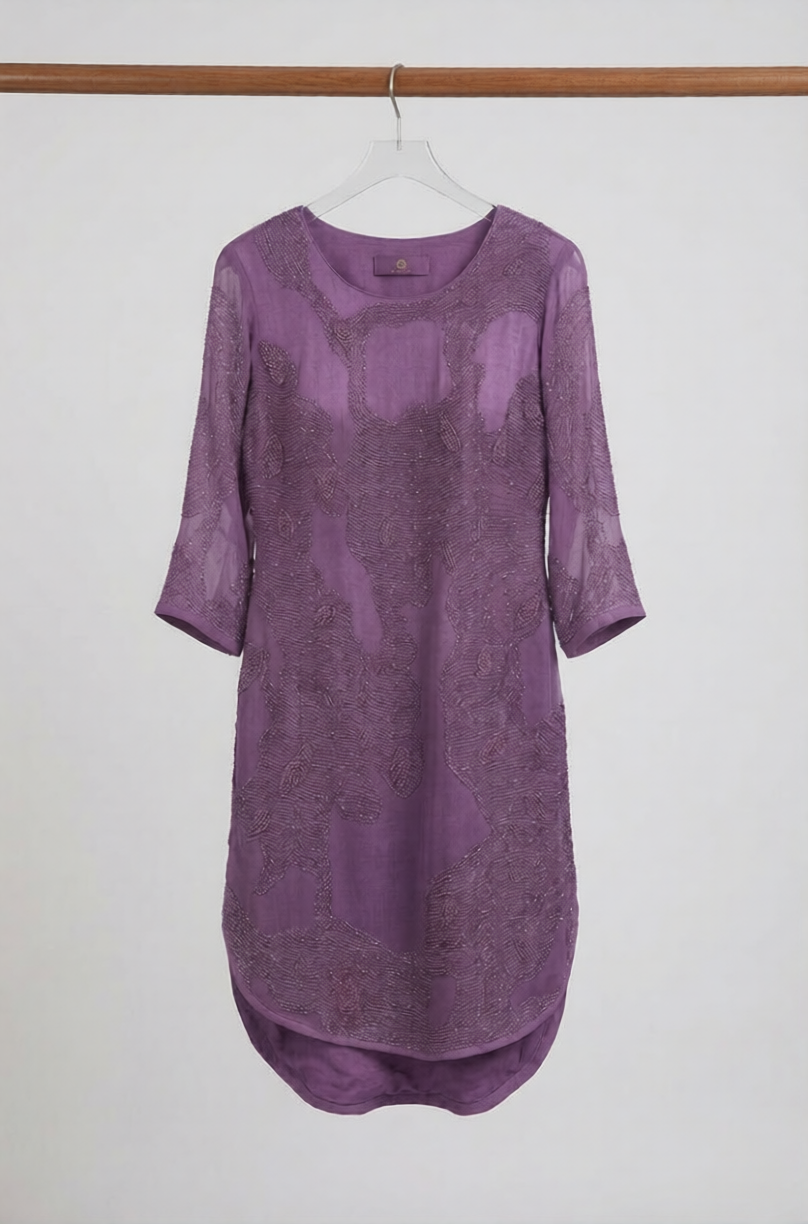 The Amethyst Embroided Kurta and Pleated Sharara Set