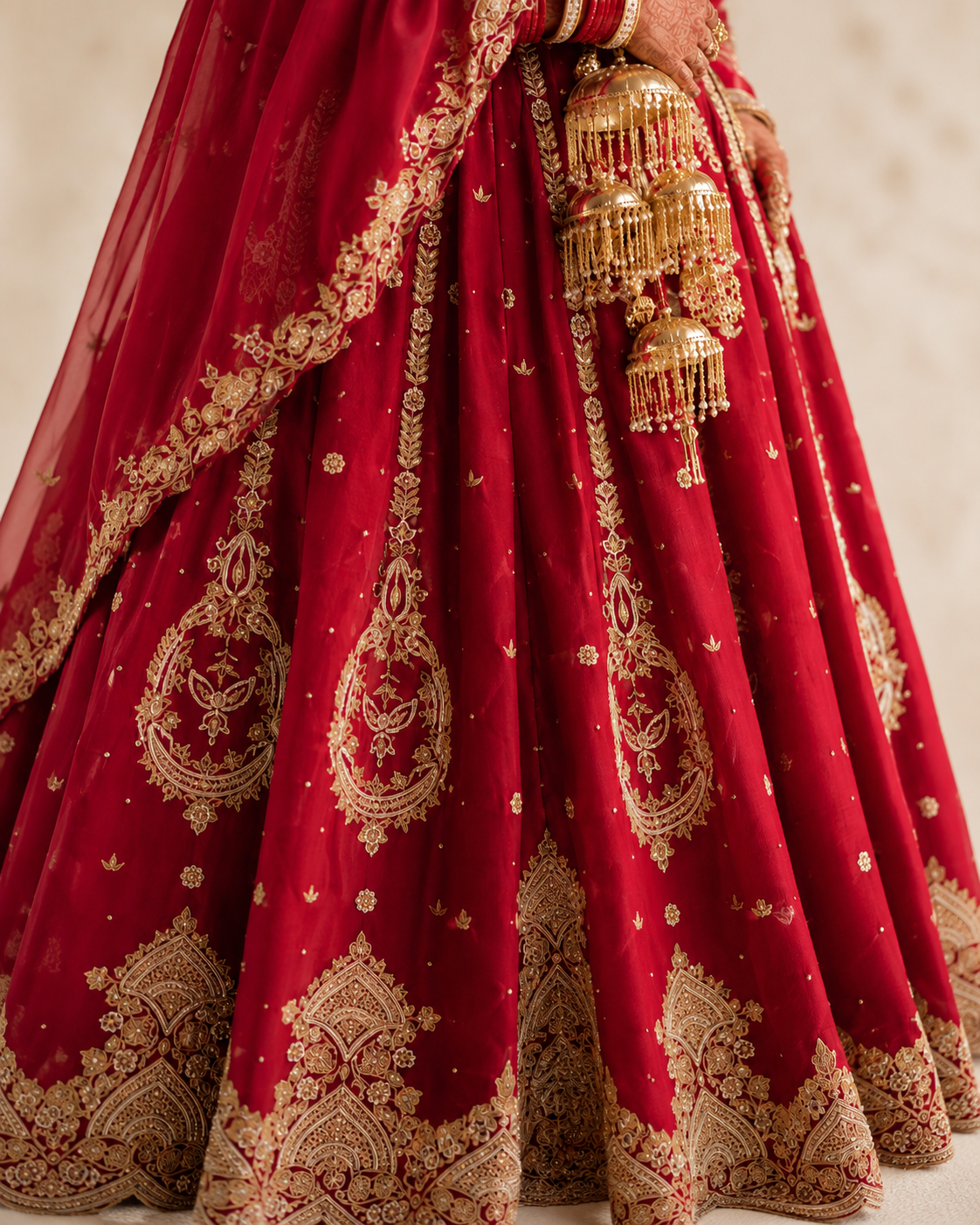 Noor-e-Punjab Crimson Bridal Lehenga