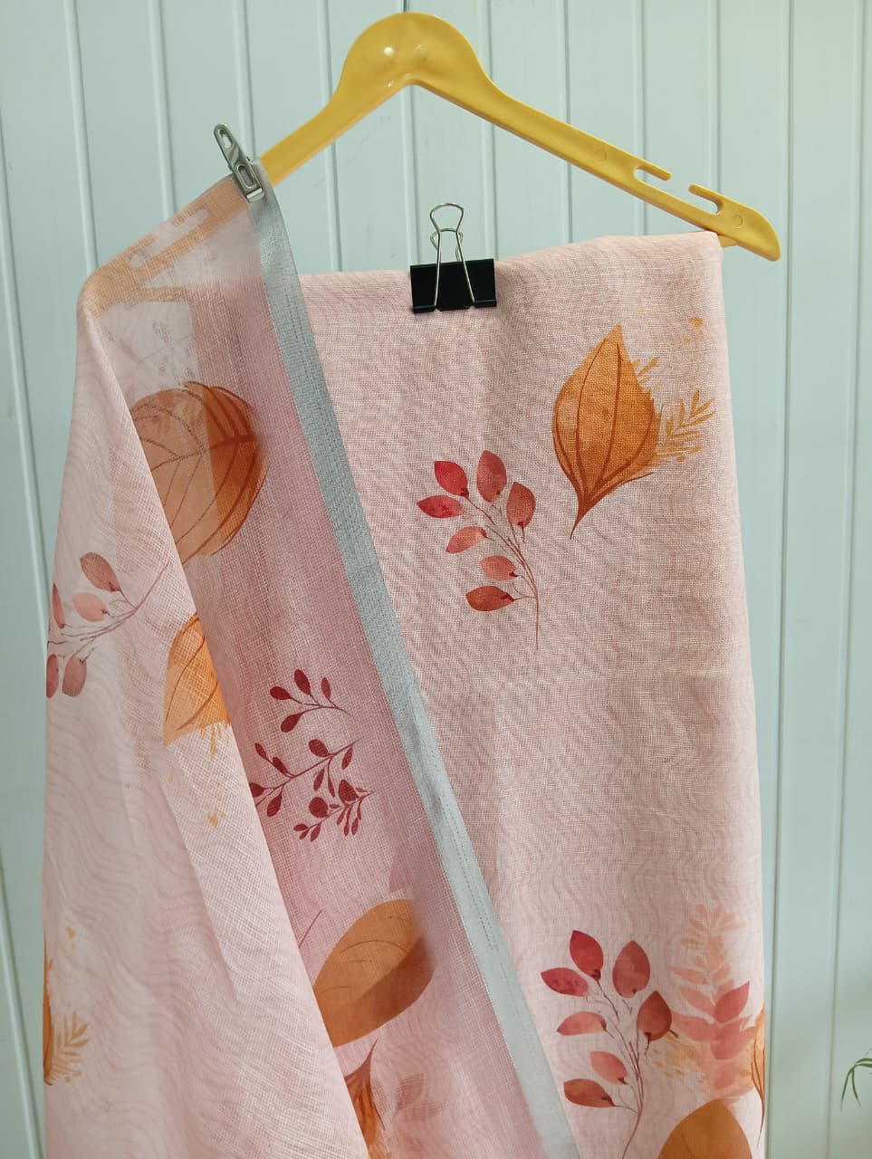 Linen cotton pink Unstitched Suit Set