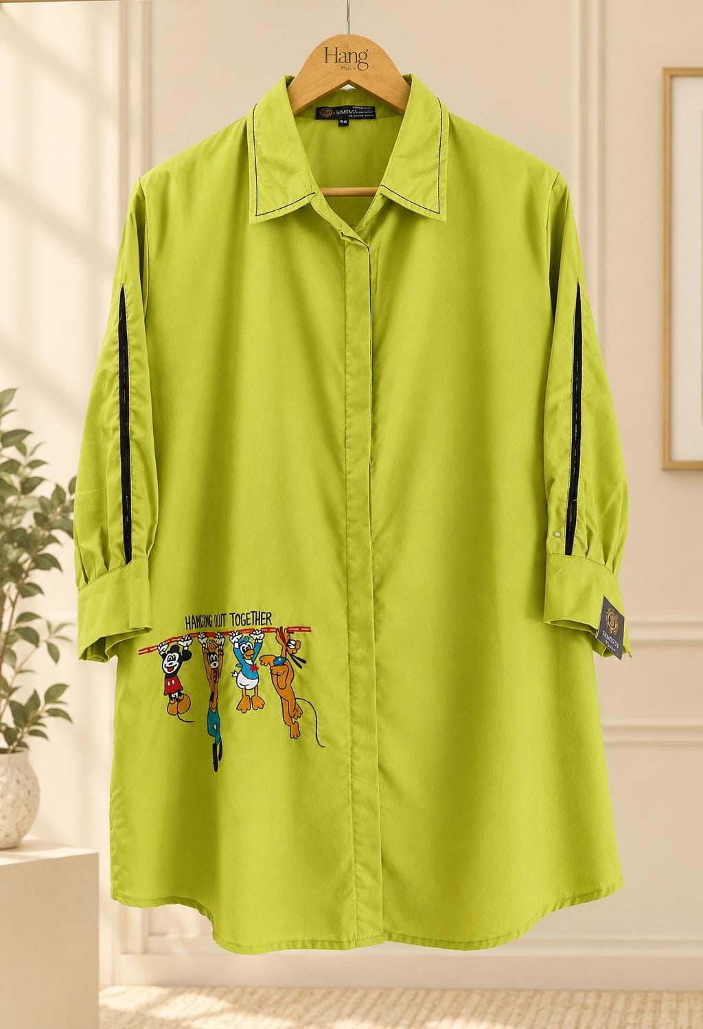 Lime Green Print Shirt