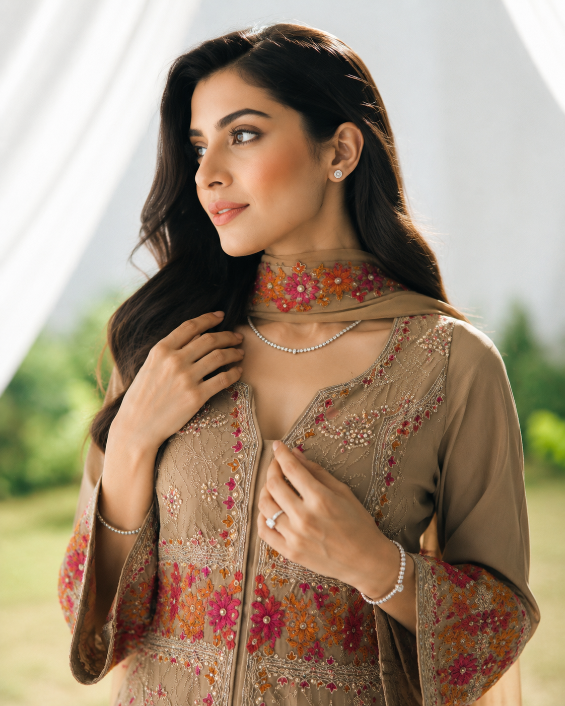 Beige Indo western Co-ord sets
