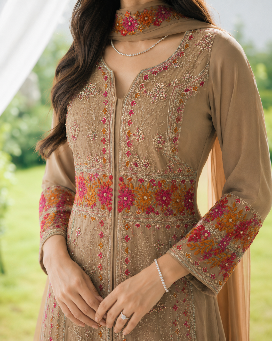 Beige Indo western Co-ord sets