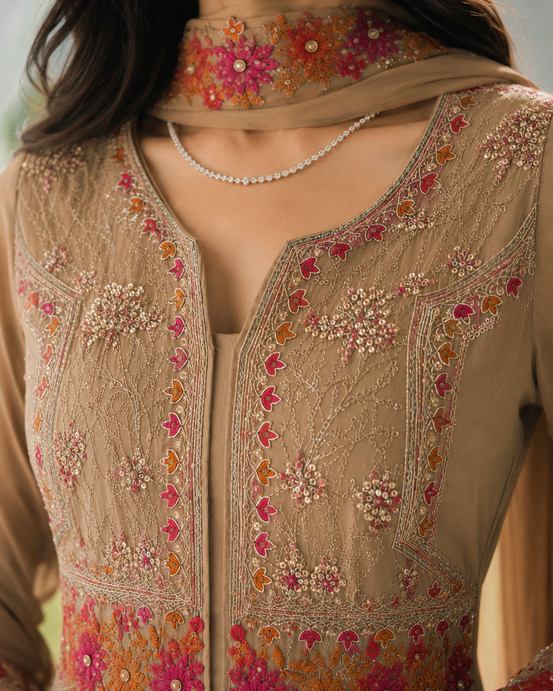 Beige Indo western Co-ord sets