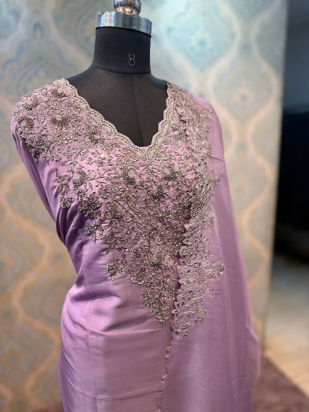 Lavender Grace Embroidered Suit Piece