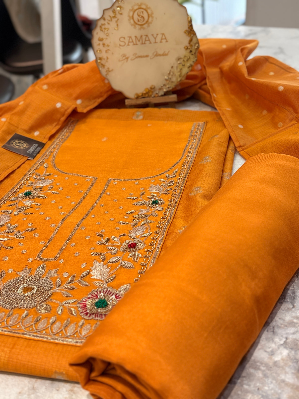 Sunlit Zari Bloom Embroidered Kurta Set