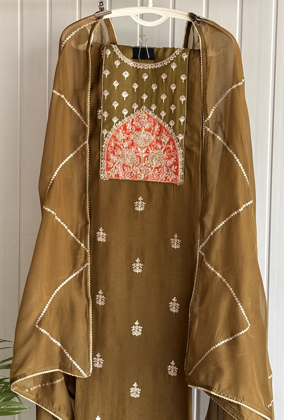 Zariya Mustard Embroidered Unstiched Kurta Set