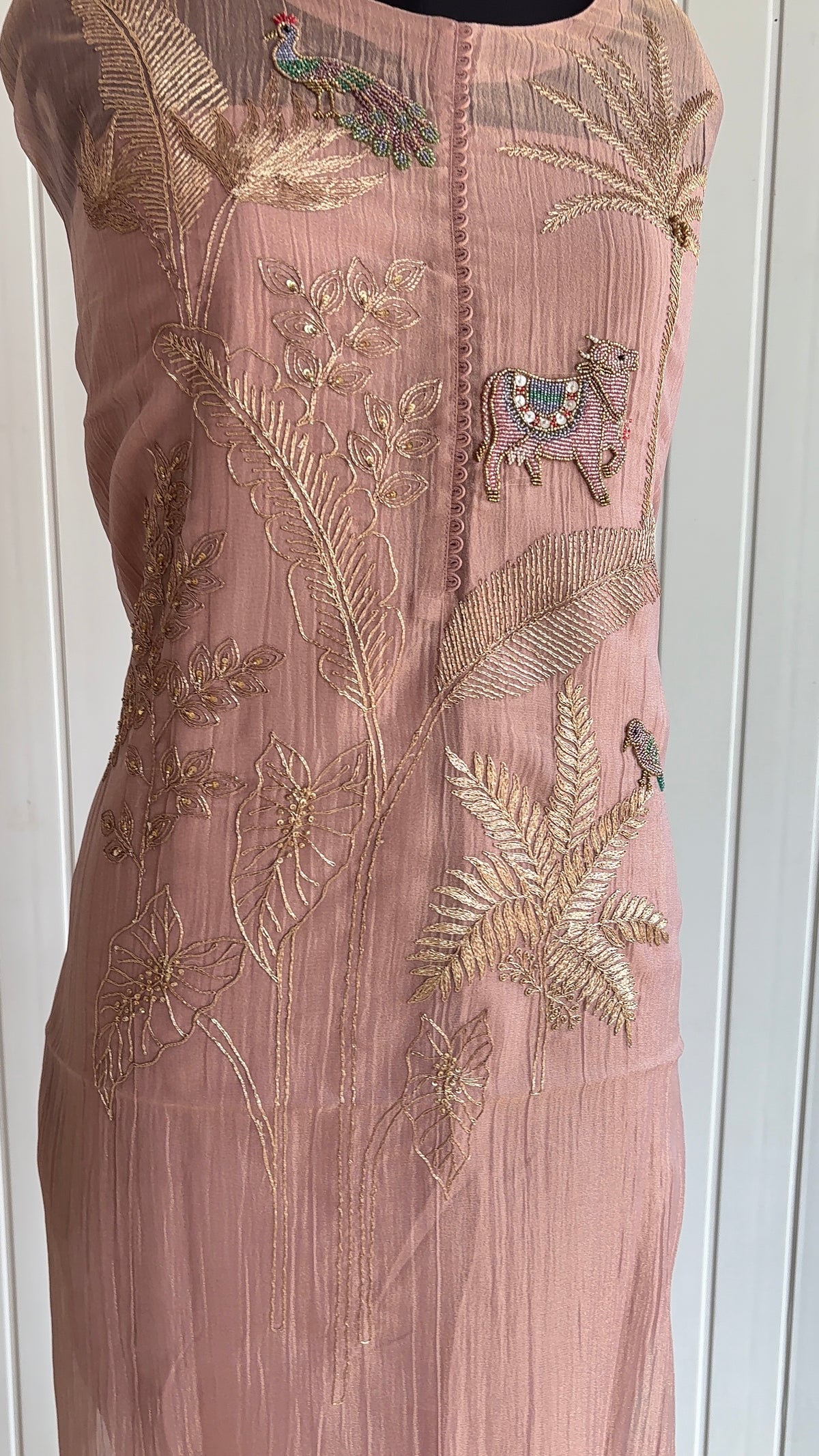 Blush Safari Luxe Embroidered Unstiched Kurti Set