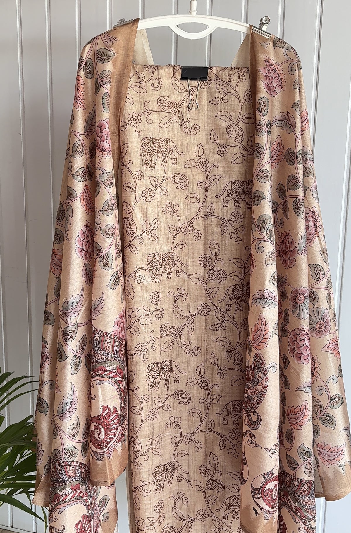 Rajhans Heritage Elephant Print Unstiched Kurti Set