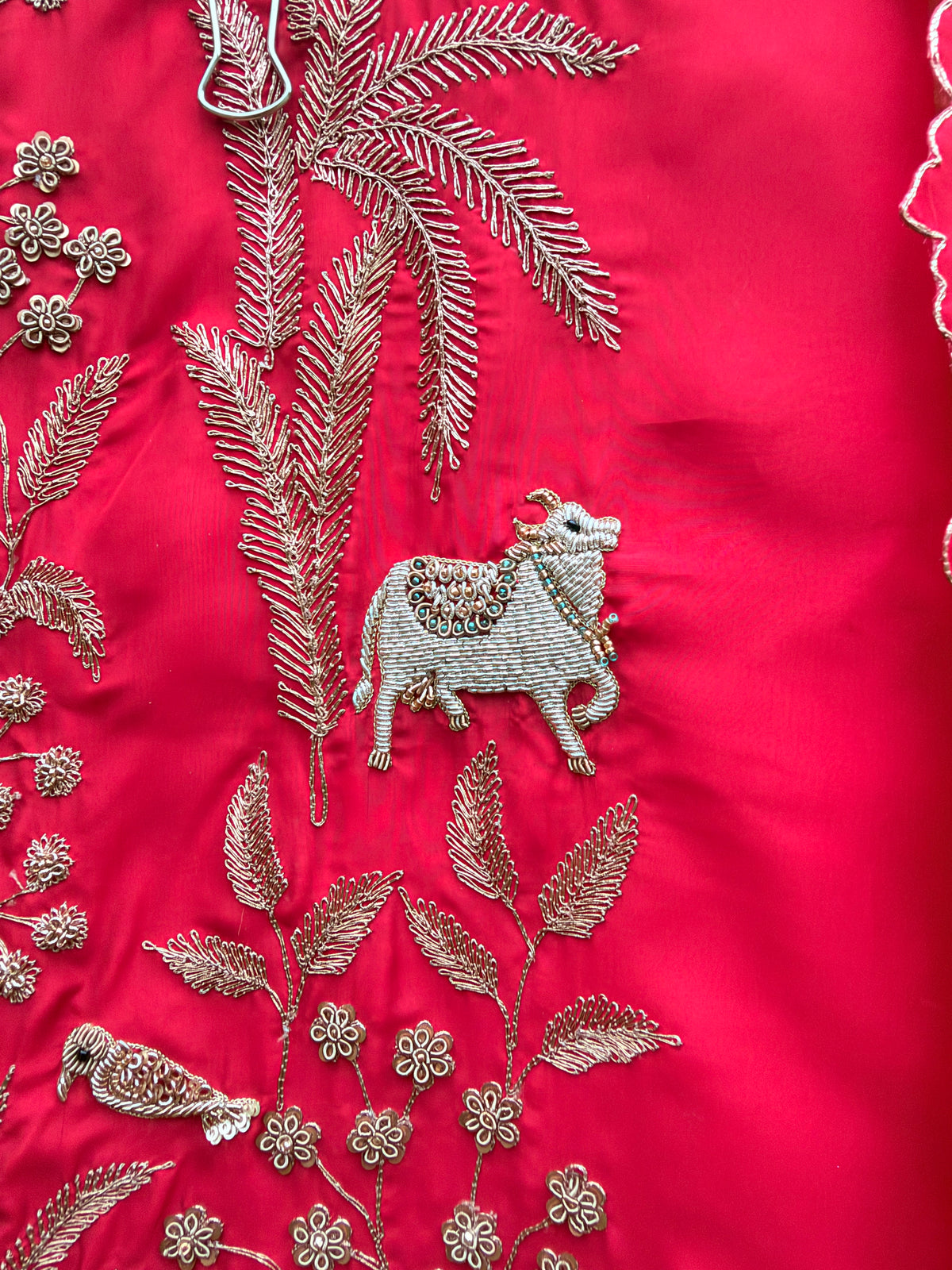 Rani Pink  Embroidered Animal Motif Unstitched Suit Set