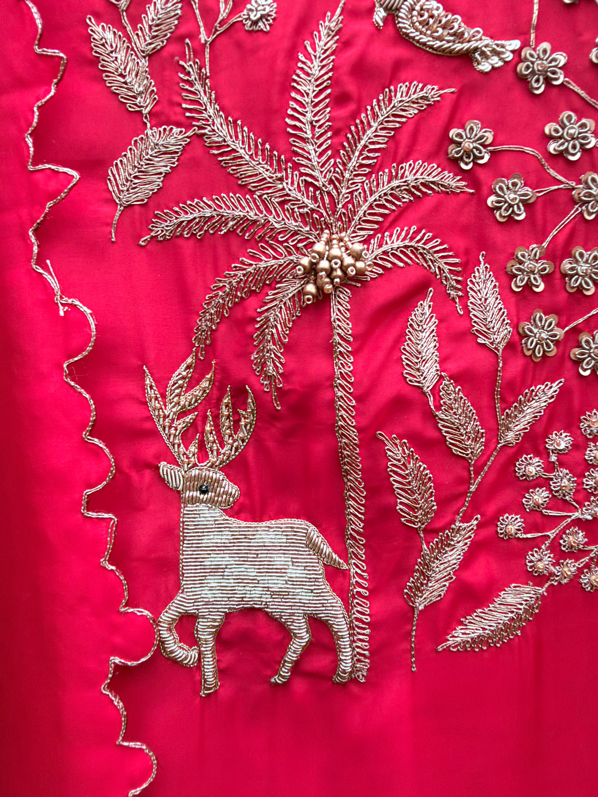 Rani Pink  Embroidered Animal Motif Unstitched Suit Set