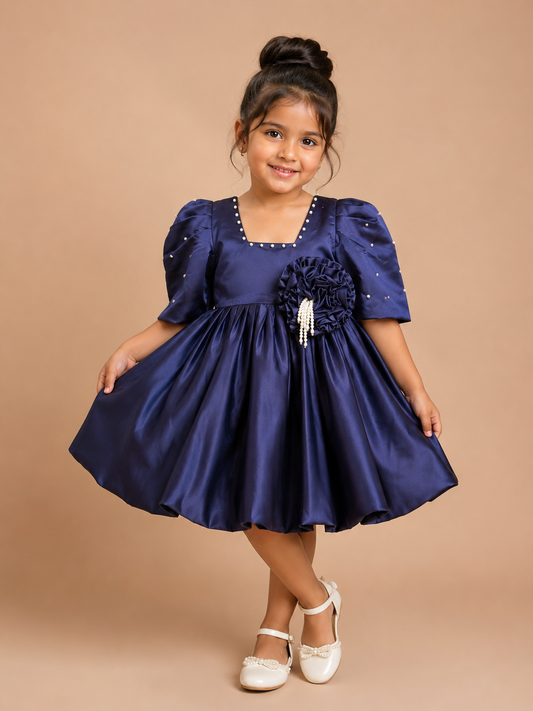 Midnight Bloom Girls Party Dress