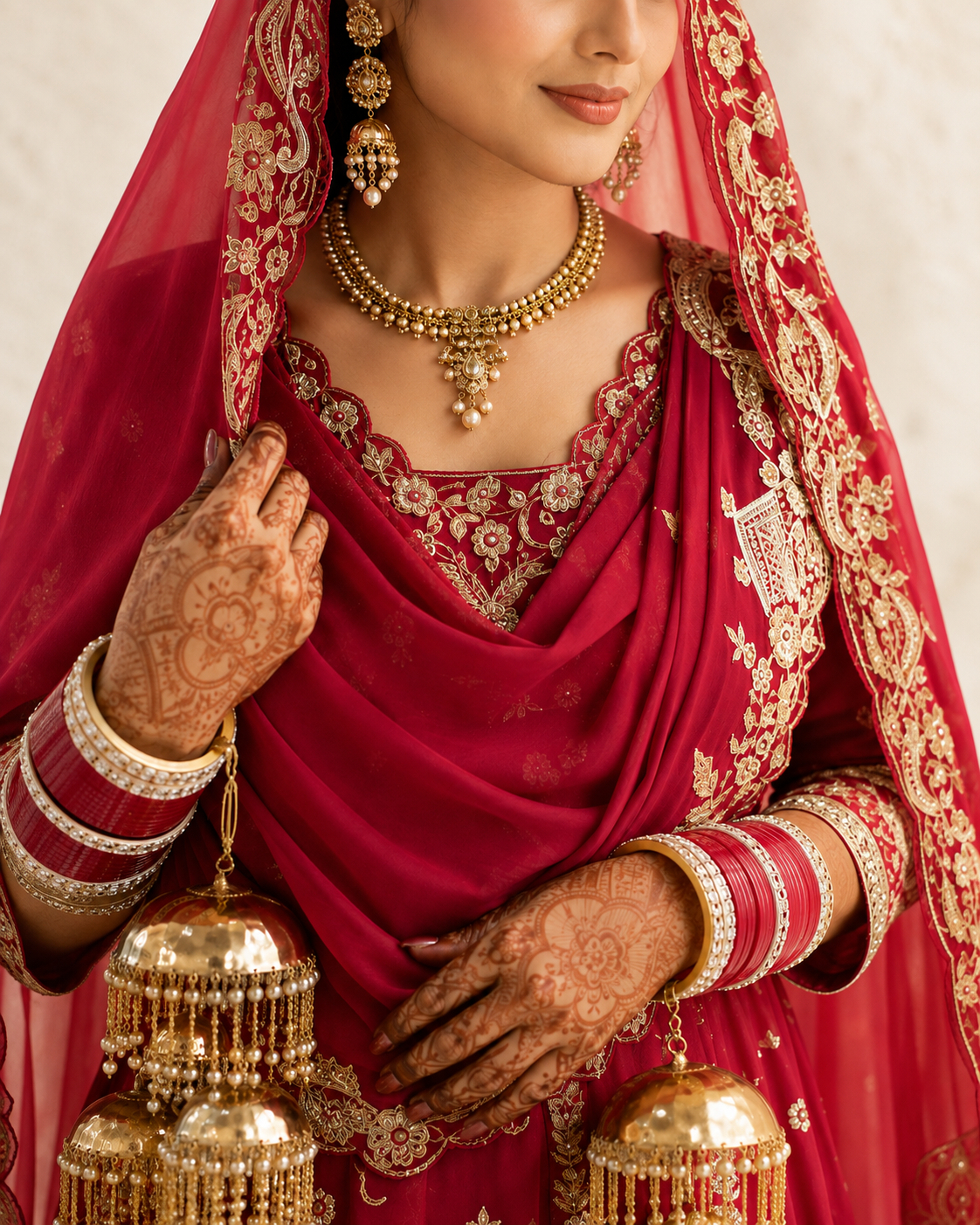 Noor-e-Punjab Crimson Bridal Lehenga