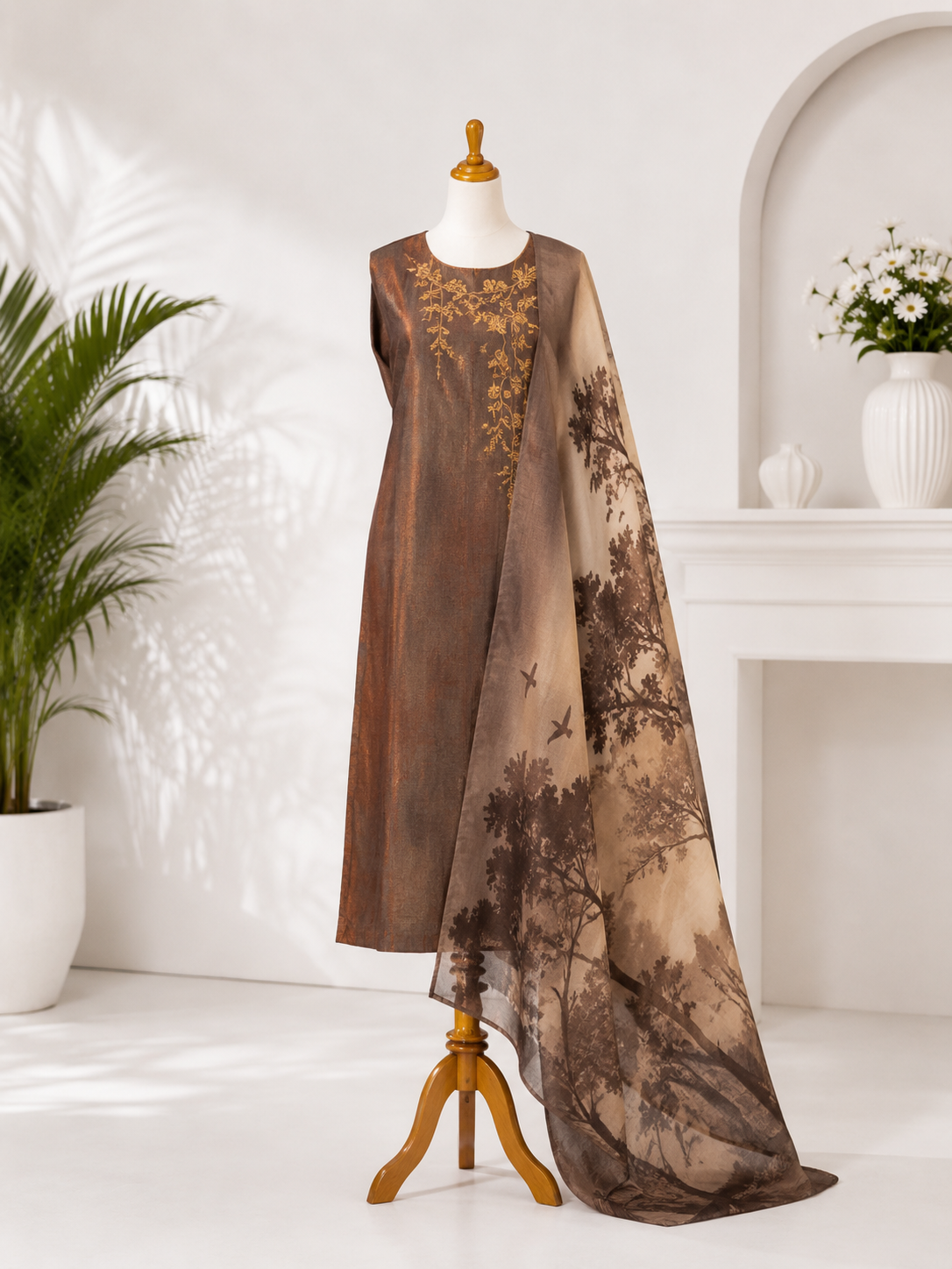 Coffee Brown Suit Set