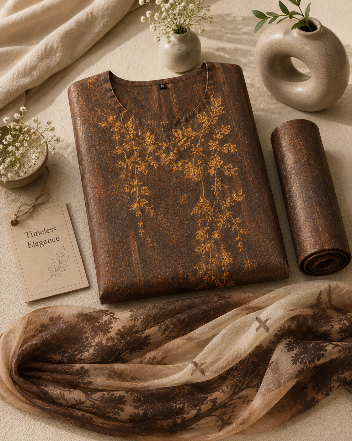 Coffee Brown Suit Set