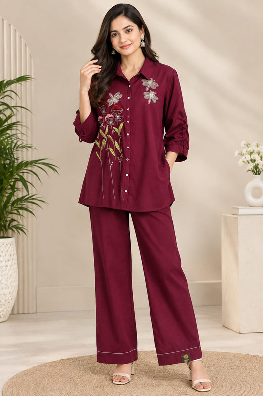 Maroon Co-Ord Set