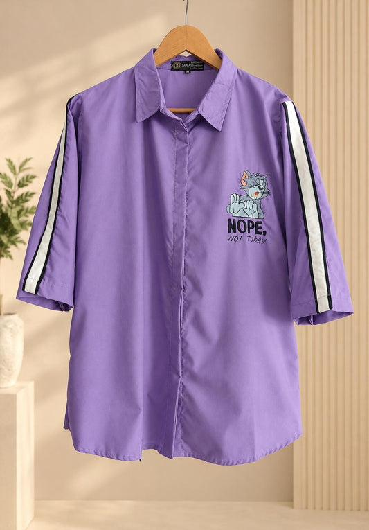 Purple NOPE Printed  Shirt