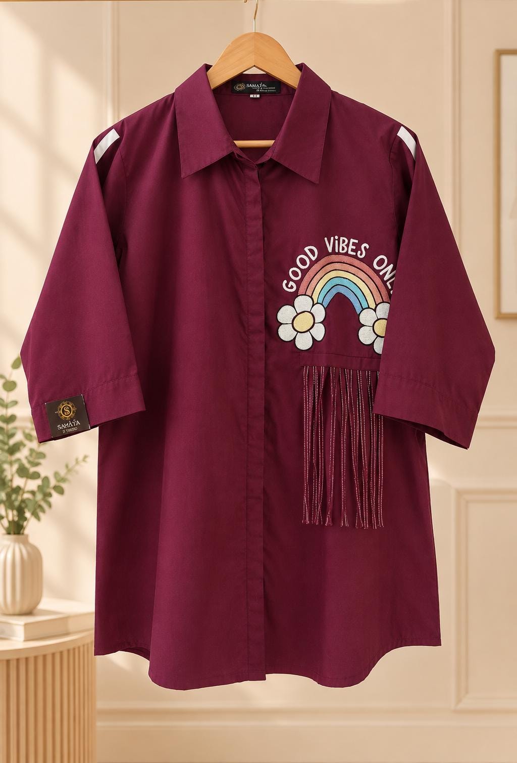 Maroon Good Vibes Shirt