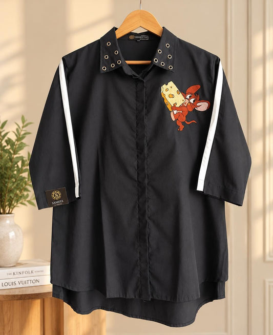 Black Cartoon Jerry  Shirt