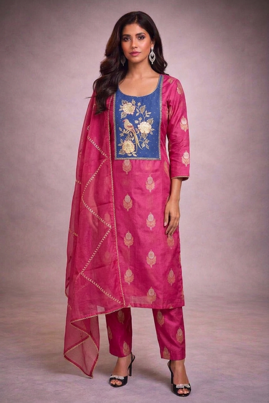 Unstichhed Mul Chanderi suit