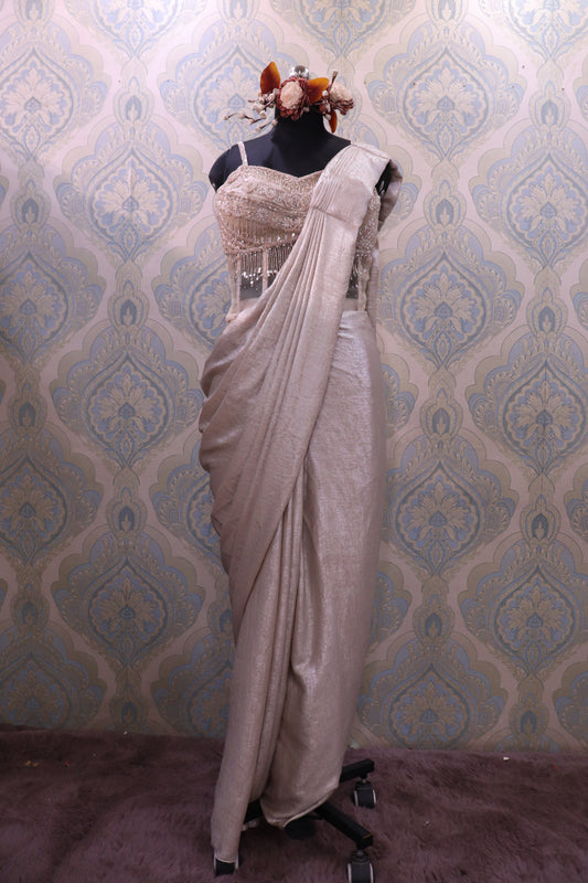 Satin pink Ready made saare