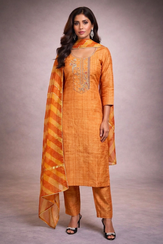 Unstiched suit yellow